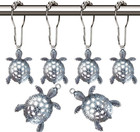 Sea Turtles Shower Curtain Hooks Rings - Silver Metal Shower Hooks for Shower Cu