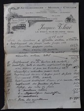 Facture 1931 THEIL-SUR-HUISNE CITROEN MONET-GOYON Dunlop auto moto illustrée 120