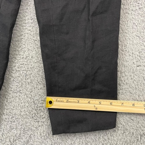 Vintage Brooks Brothers Trousers Womens 4 Black 100% Linen Pleated Zip USA NWT - Picture 12 of 12