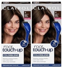 2 Boxes Clairol Root Touch-Up Permanent Cremes - 4 Matches Dark Brown Shades