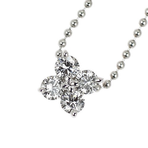 Tasaki Perle K18WG Diamant Anhänger Halskette 0,24 kt Blume - authentisch kostenloser Versand f