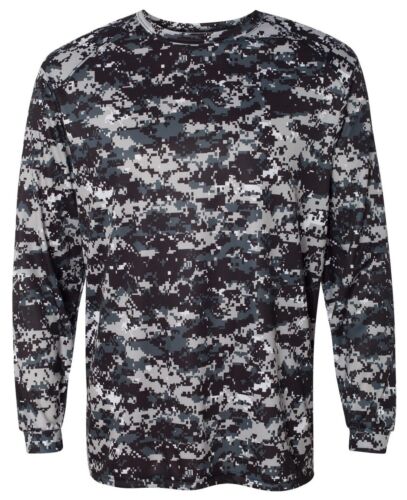 MEN'S PERFORMANCE DIGITAL DIGI CAMO CAMOUFLAGE, LONG SLEEVE T-SHIRT CREW, XS-4XL - Picture 5 of 17