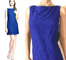 D.Tutera/Gather&Gown 515 Sleeveless Lace Bridesmaid Cocktail Shift Dress BLUE~10