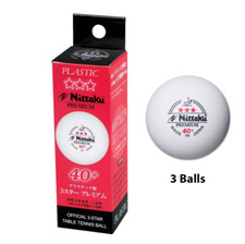 6 x Nittaku 3-Star Premium 40+ White ITTF Approved Japan