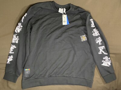 Adidas Originals Disney Goofy Crew Sweatshirt Men's 2XL Black