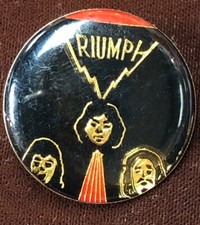 VINTAGE TRIUMPH ROCK'N'ROLL PIN ALLIED FORCES W/ BAND MEMBERS CIRCLE PIN
