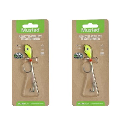 [2X] Mustad Walleye Death Spinner Lure (Limetreuse) 1/4oz [B37]