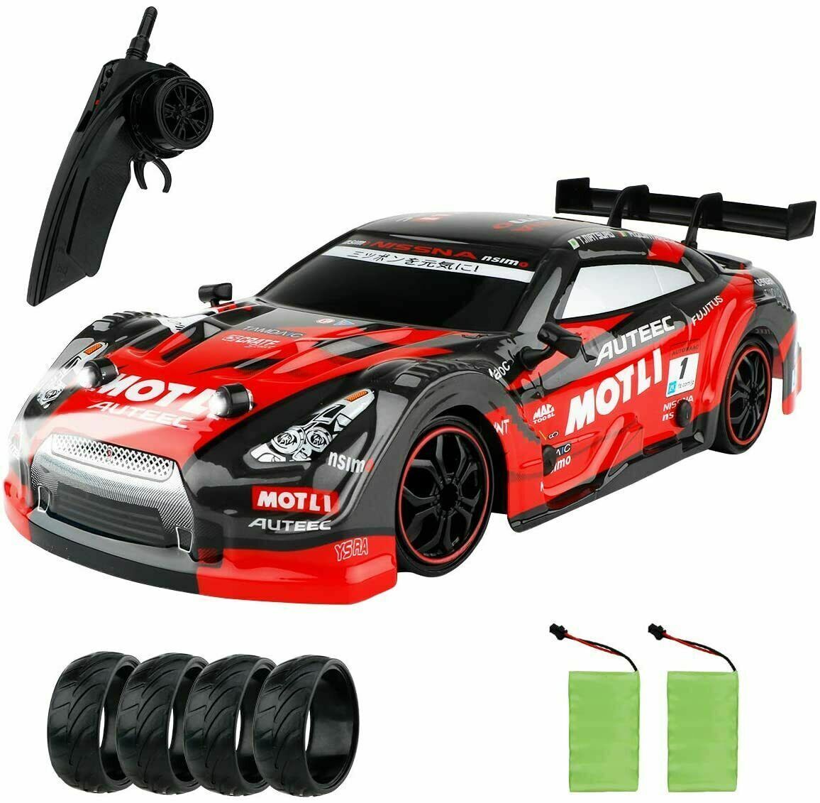 Carrinho De Controle Remoto Nissan Gtr Escala 1:10 Drift