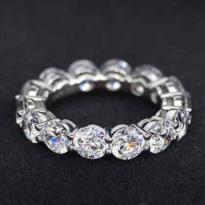 4,00 kt runder im Labor gezüchteter Diamant volle Ewigkeit Jubiläum Band 10 K Weißgold