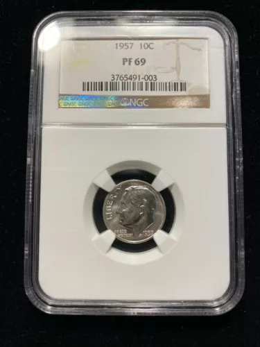 1957 Proof Roosevelt Dime certified PF 69 by NGC