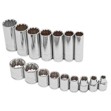 Powerbuilt 16 Piece 3/8 Inch Drive SAE 12 Point Socket Set - 941539