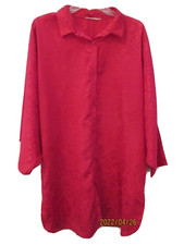 Women's Rose Pink Silky Buttoned Collared V-Neck 50" Bust Night Gown
