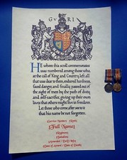 WW1 Memorial Scroll Certificate 