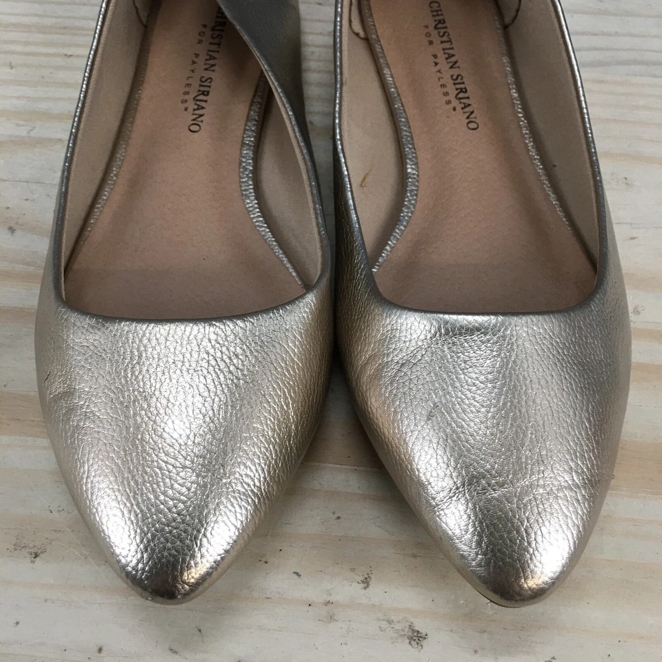 Christian Siriano Zapatos Mujer 7.5 Informales Sin Cordones Punta Ballet Pisos Dorado Foto 3 de 4