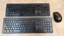 2x Lot DELL WIRELESS FULL-SIZE DESKTOP US ENGLISH KEYBOARDS  MOUSE