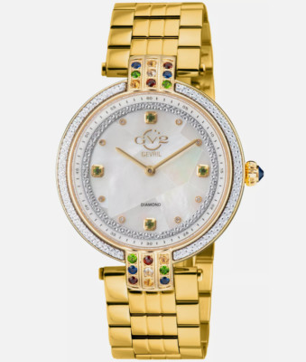 GV2 BY GEVRIL Women's Matera Swiss Quartz Gold-Tone Stainless Steel Watch 35mm