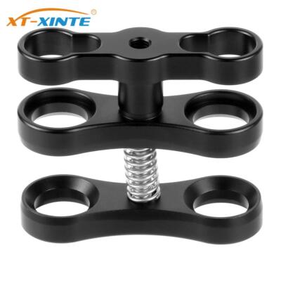 New Aluminum Alloy 2-Hole Diving Light Ball Butterfly Clip Arm Mount For GoPro
