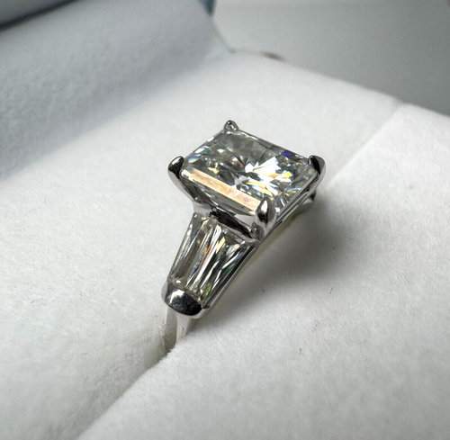 Verlobungsring 3 kt Radiant Cut Charles & Colvard zertifiziert Moissanit - Bild 7 von 12