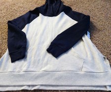 NWT WOMENS OLD NAVY RELAXED HOODIE-SIZE LARGE-NAVY/CREAM