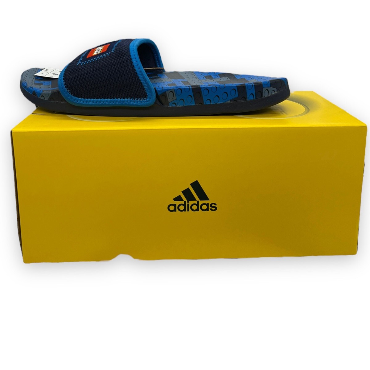 New Adidas Adilette Comfort X  Slides Navy Blue Rush Men 13 Women 14 Adidas Adilette Comfort X Lego Slides Navy Blue Rush Men 7  main image 2