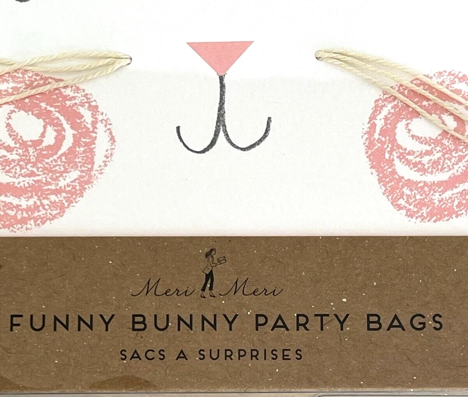 Meri Meri Easter Spring Bunny Party Bags (2) Sets Of 8 "Funny Bunny" New in Box - Image 4 of 4