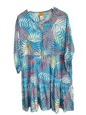 Ruby Rd. Womens Blue Floral 3/4 Sleeve Knee Length Shift Dress Size Large