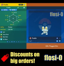 6IV Shiny Froakie Pokemon Scarlet and Violet