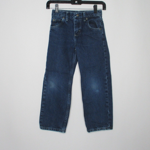 Wrangler Jeans Boys Size 7 Regular Adjustable Waist Straight Dark Wash 945LBDR