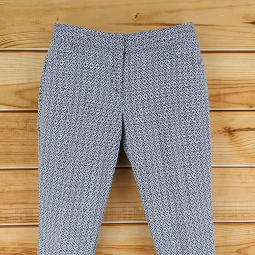 Pantalones chinos Rafaella para mujer talla 8 negros geométricos bolsillos tiro medio pierna recta - Imagen 5 de 8