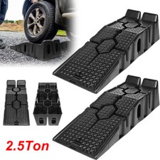 Set of 2 Heavy Duty 5 Ton 2.5+2.5 Ton Plastic Car Ramp Lifting Ramps 33cm Wide