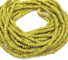 Fine vintage Yellow black matching Chevron 5mm glass beads Trade Beads-Ghana 
