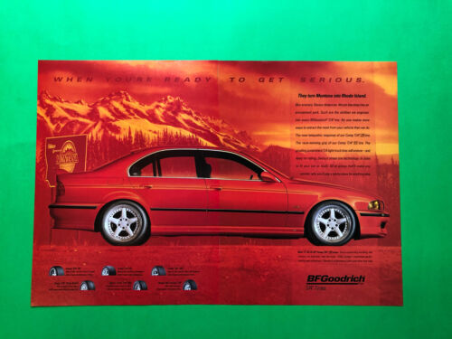 1997 BMW 540i BF GOODRICH TIRES 2 PAGE ORIGINAL PRINT AD ADVERTISEMENT - Afbeelding 1 van 1