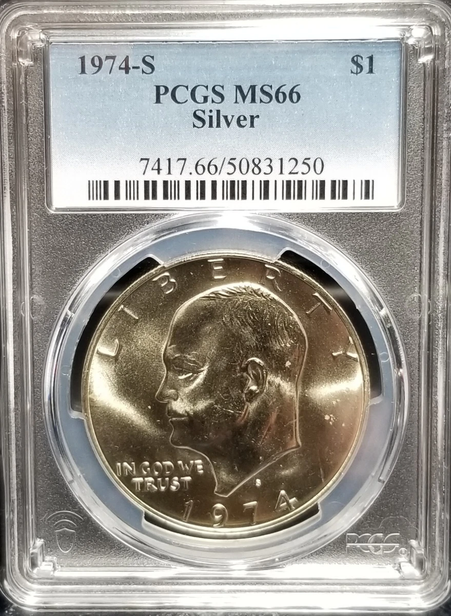 Silver MS 66 Graded 1974 Eisenhower Dollars (1971-1978) for sale