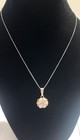 Mother Of Pearl Carved Flower Pendant 18” Sterling Silver Snake Chain Necklace