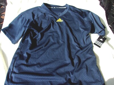 NWT Adidas  v neck football jersey, youth XL, polyester, Michigan, navy blue
