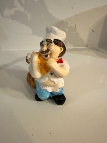 Vintage Ceramic Hand Painted Chef Toothpick Holder - Picture 2 of 8
