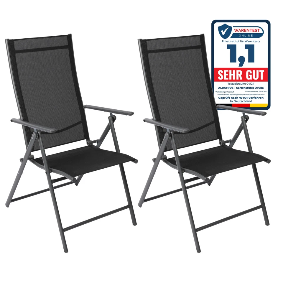 Gartenstühle klappbar - Albatros ARUBA - 2 / 4 Stück - Hochlehner Klappstuhl NEU