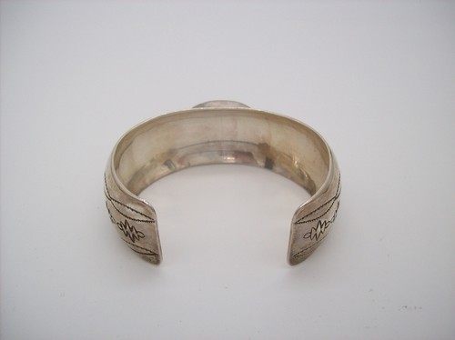 Bracciale Vintage Navajo J WRIGHT Pietra Corniola Argento Sterling - Foto 6 di 11