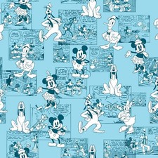 BTHY Disney Mickey Minnie Mouse Donald Duck Friends Cotton Fabric By Half Yard