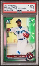 2022 Bowman Chrome Eddys Leonard Green Refractor 1st Rookie RC Auto /99 PSA 9