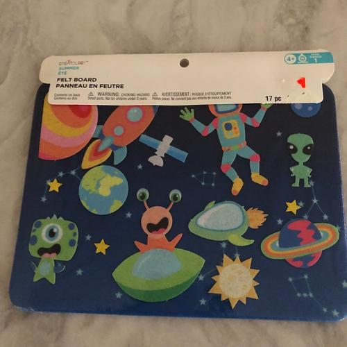 Creatology Outer Space Setting, Aliens Felt Board 17 Piece NEW FREE