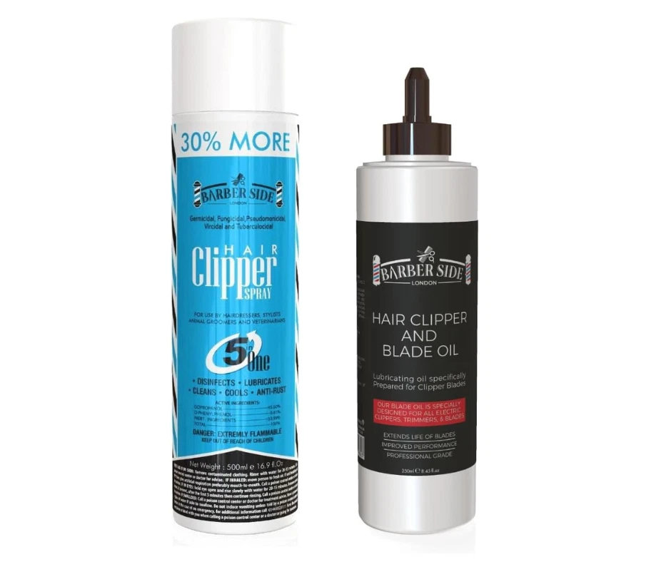 ICAN LONDON BARBERSIDE Clipper Spray for Hair Clipper 500ml + Hair Clipper & Blade Oil 250ML