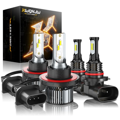 For 2004-2014 Ford F150 6000K LED Headlight Hi/Lo Fog Light 4 Bulbs Combo kits