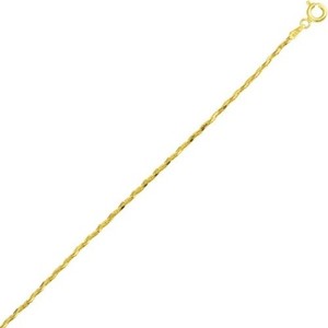 Authentic 1mm 18K Gold Plated Sterling Silver 925 Italian ROPE Chain Necklace Bracelet