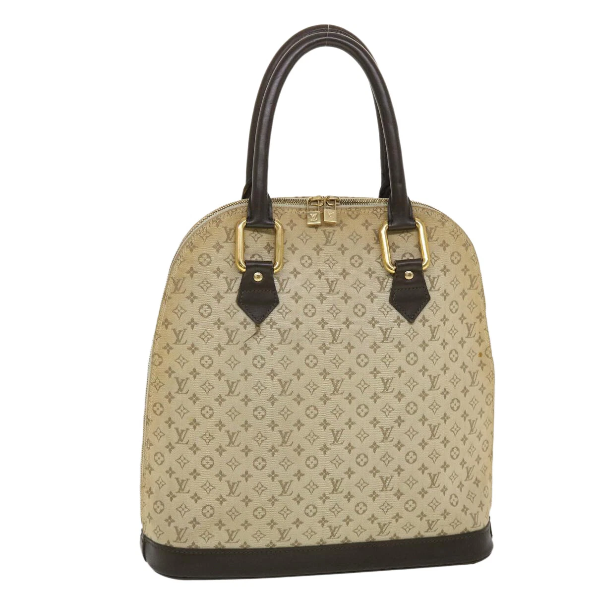 LOUIS VUITTON Monogram Mini Alma Haut Hand Bag Khaki M92203 LV Auth 44187