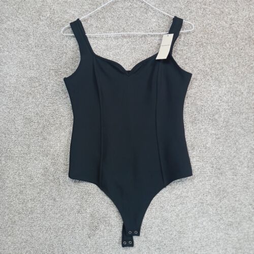 Abercrombie & Fitch Bodysuit Womens S Small Black Ponte Corset Sweetheart Soft