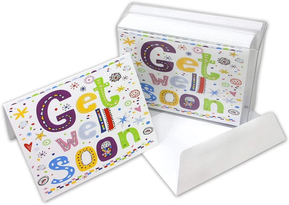 Get Well Soon Cards-Blank Inside with Envelopes-12 or 24 Packs-5.5"x4.25" - Image 2 of 4