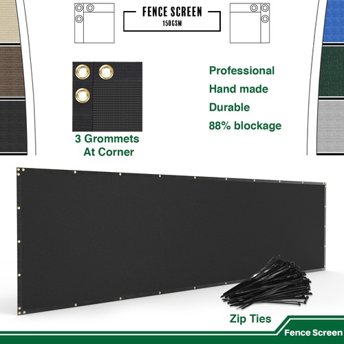 4' 5' 6' 8' Tall Outdoor Fence Privacy Screen Shade Cover Windscreen Mesh Garden - Picture 20 of 61