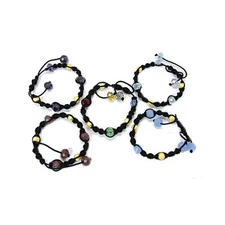 Wholesale Lot 8 Faceted Crystal Bead Adjustable Shamballa Bracelets 18 Colors