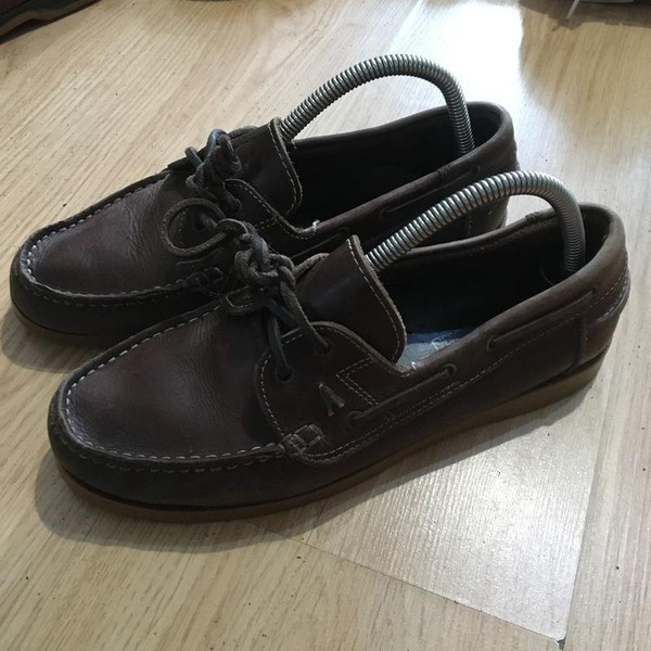 Men Timberland Loafers Brown Leather 39 #NZ9N